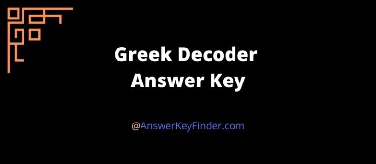 Greek Decoder Answer Key