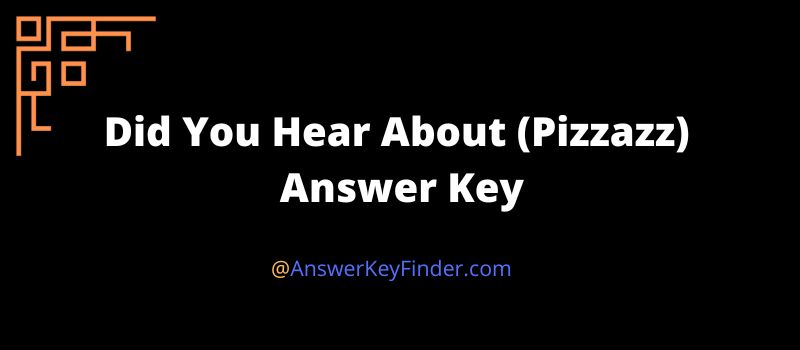 did you hear about answer key