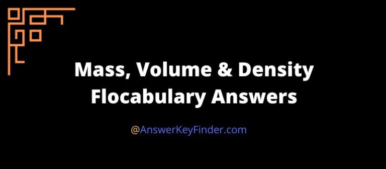 Mass Volume and Density Flocabulary Answers
