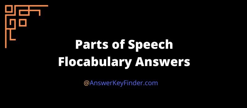 Parts of Speech Flocabulary Answers