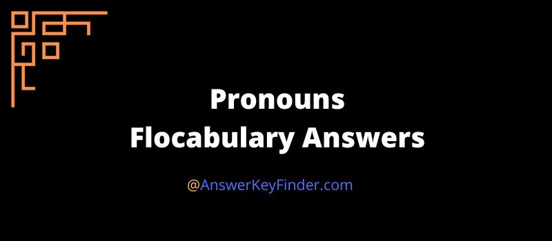 Pronouns Flocabulary Answers
