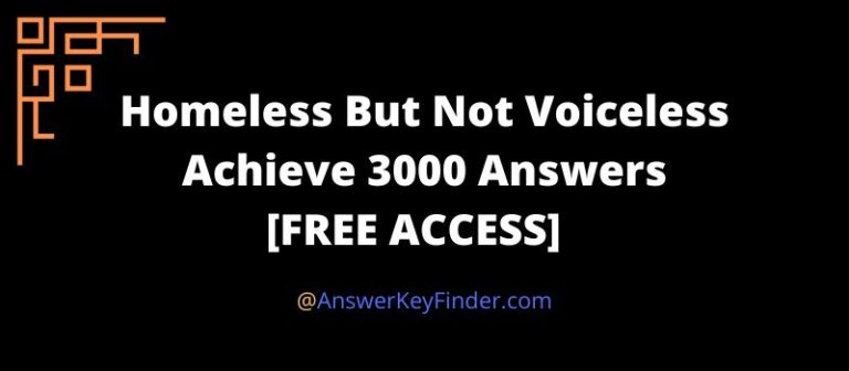 Homeless But Not Voiceless Achieve 3000 Answers