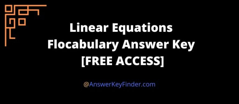 Linear Equations Flocabulary Answers key