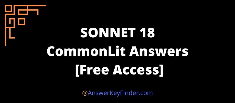 SONNET 18 CommonLit Answers key