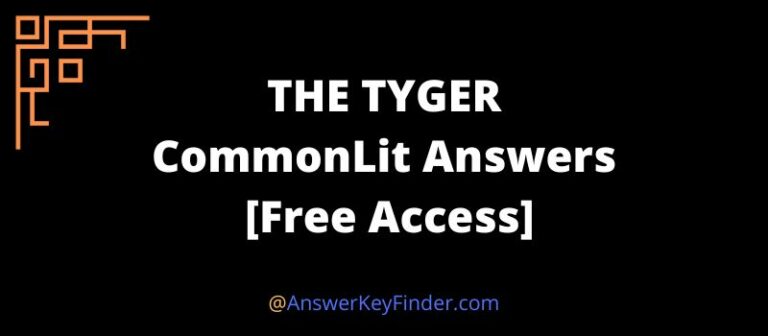 THE TYGER CommonLit Answers Key